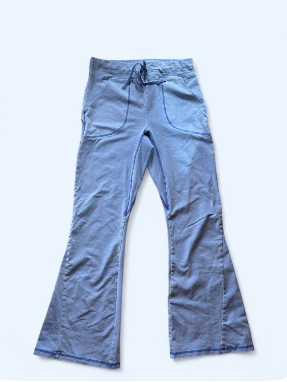 FP Movment Light Blue Drawstring Flare Pants